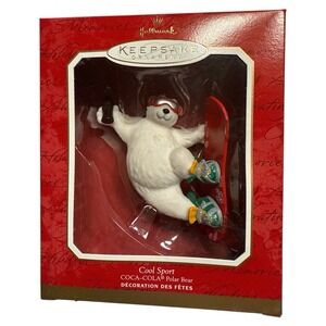 Hallmark Keepsake Cool Sport Coca Cola‎ Polar Bear 2001 Christmas Ornament NIB
